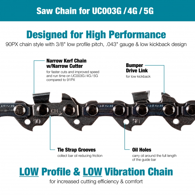 Makita UC005GM101 Scie à chaîne 16 40v