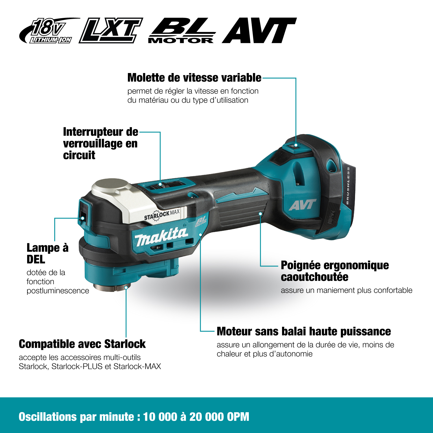 18V LXT Brushless Tool less Multi Tool Tool Only