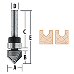Top Bearing Round Nose & V-Grooving - 2 Flute Router Bits